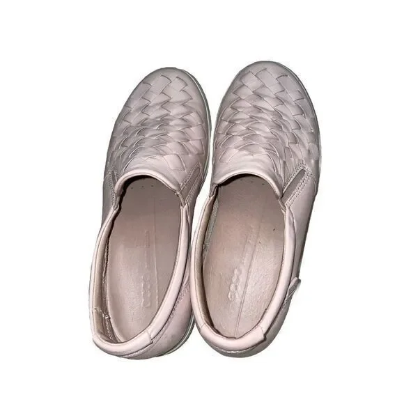 ECCO Soft 6 Woven Slip-On‎ Sneaker in Rose Dust Leather - Picture 2 of 8